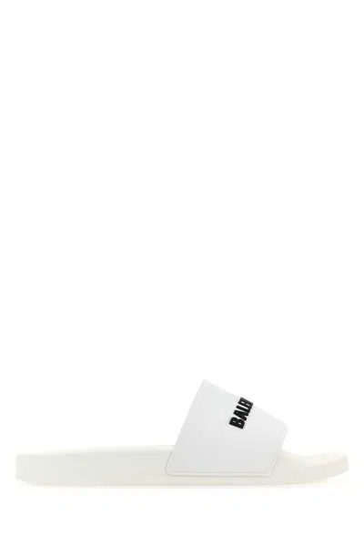 Balenciaga Pool Slippers In White