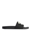 Balenciaga Slide Sandals With Open Toe And Flat Sole In Black