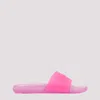 Balenciaga Pink Rubber Pool Transparent Slides Slippers In Pink Wht Red