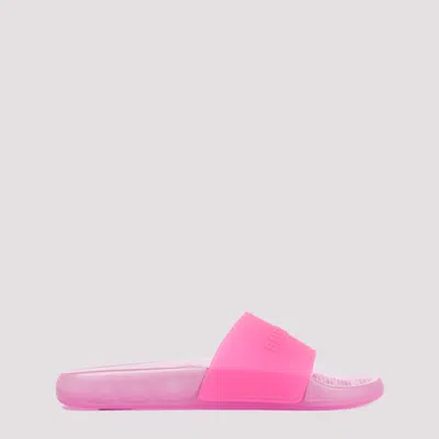 Balenciaga Pink Rubber Pool Transparent Slides Slippers