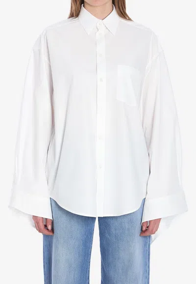 Balenciaga Poplin Long-sleeved Shirt In White