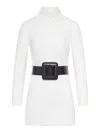 Balenciaga Longline Dress Belted At The Waist In White