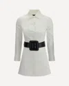 Balenciaga Longline Dress Belted At The Waist In White