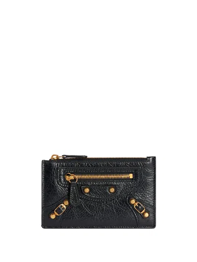 Balenciaga Le City Long Coin And Card Holder In Black
