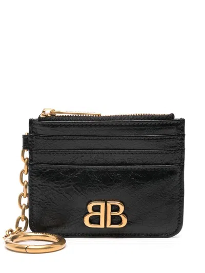 Balenciaga Monaco Key Chain Cardholder In Black