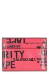 Balenciaga Portacarte Tape Type In Leather In Pink