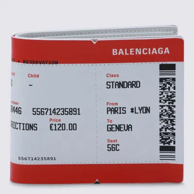 BALENCIAGA BALENCIAGA RED AND WHITE LEATHER WALLET