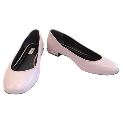 Pre-owned Balenciaga Powder Pink Lambskin Studded-heel Ballet Flats Size 39.5