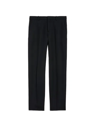 Balenciaga Tailored Straight Pants Belt Loops Front Crease In Black