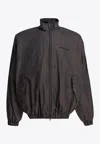 Balenciaga Prince Of Wales Lightweight Zip-up Jacket In Gold