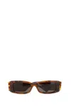 Balenciaga Printed Acetate Max Rectangle Sunglasses In Stretchhavana