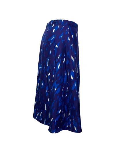 Pre-owned Balenciaga Printed A-line Skirt In Blue