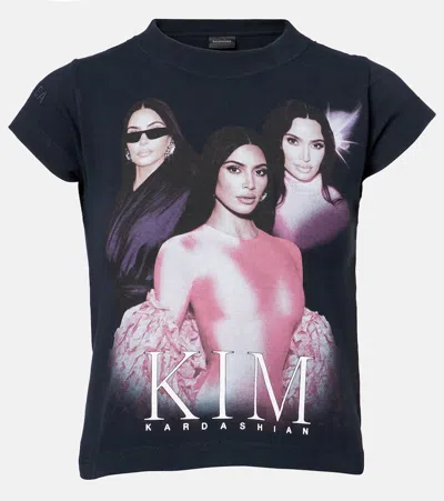 BALENCIAGA PRINTED COTTON-BLEND T-SHIRT