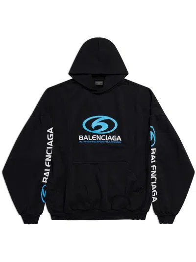 Balenciaga Oversized Logo Hoodie In Black | ModeSens