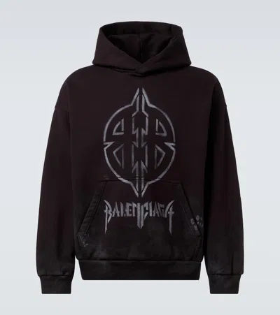 Balenciaga Printed Cotton Jersey Hoodie