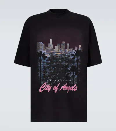 Balenciaga Black City Of Angels Medium Fit T-shirt