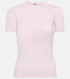 Balenciaga Printed Cotton Jersey T-shirt In Light Pink/white