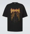 Balenciaga Printed Cotton Jersey T-shirt In Black
