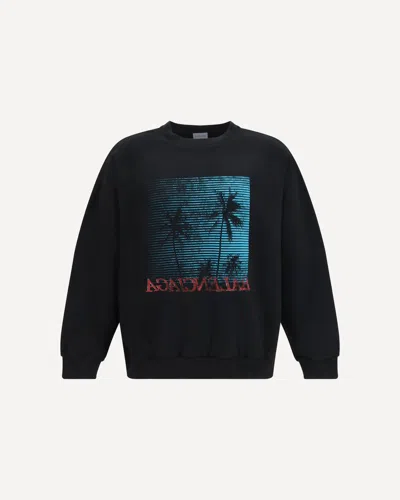 Balenciaga Printed Cotton Sweatshirt In Black