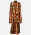 Balenciaga Knotted Ai Fur Print Maxi Dress In Brown