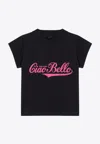 Balenciaga Printed Cropped T-shirt In Black