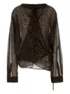 Balenciaga Printed Georgette Blouse In Animal Print