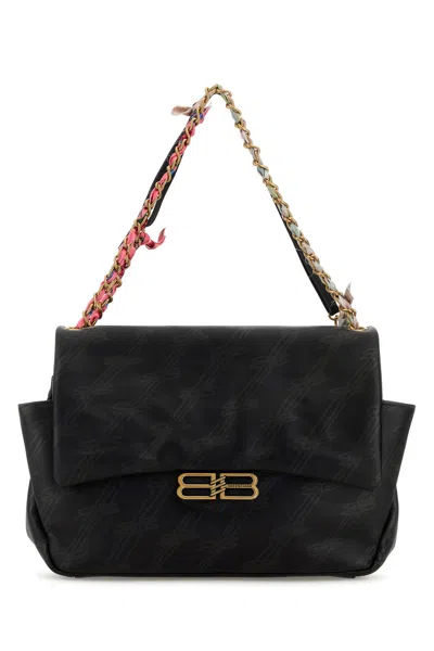 BALENCIAGA BORSA A SPALLA DARLING MEDIA IN PELLE STAMPATA   DONNA