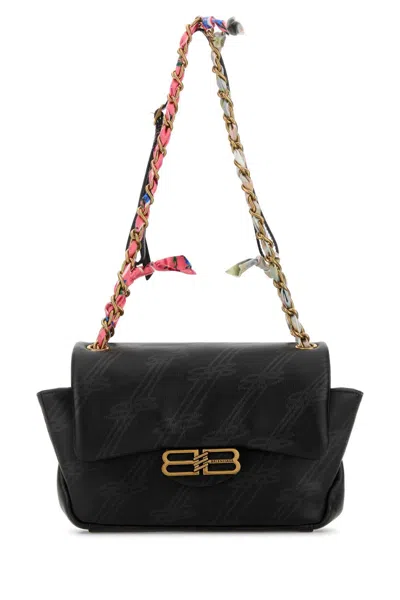 Balenciaga Printed Leather Mini Darling Shoulder Handbag In Purple