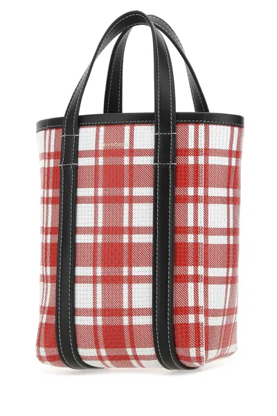 BALENCIAGA PRINTED LEATHER SMALL BARBES SHOPPING BAG
