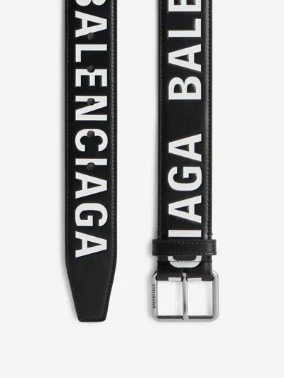 Balenciaga Printed Letters Belt In Black
