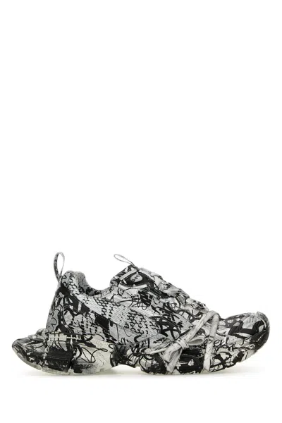Balenciaga 3xl Extreme Graffiti Print Sneakers In White