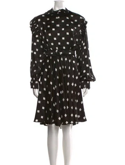 Pre-owned Balenciaga Printed Midi Length Dress In Black
