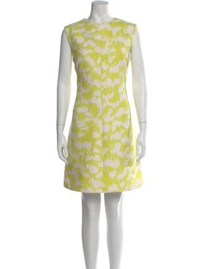 Pre-owned Balenciaga Printed Mini Dress In Yellow