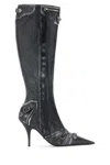 Balenciaga Cagole Printed Leather Knee Boots