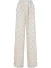 Balenciaga Printed Palazzo Pants In Neutrals