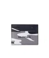 Balenciaga Printed Pattern Card Bag In Black