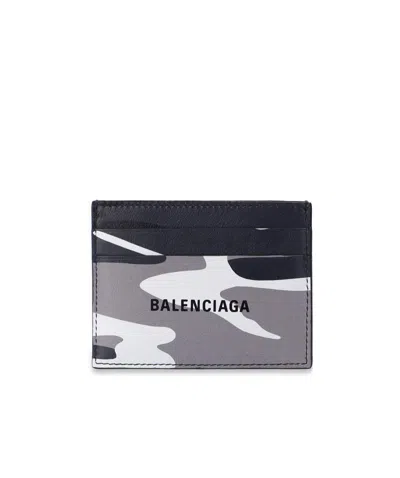 Balenciaga Printed Pattern Card Bag In Black