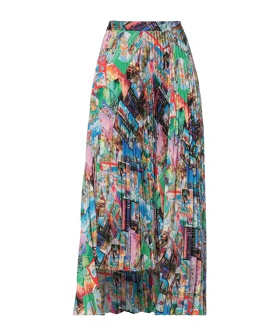 Balenciaga Printed Pleated Skirt In Multi