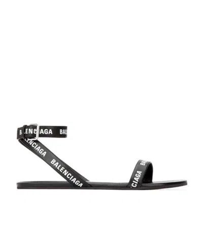 Balenciaga Printed Sandals In Black
