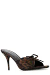 Balenciaga Women's Printed Satiin Knife Bow Mules
