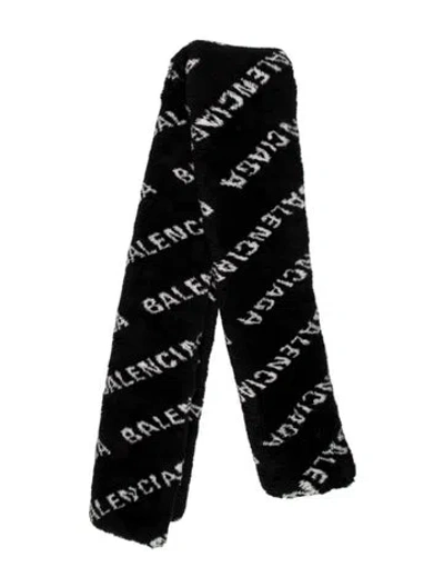 Pre-owned Balenciaga Printed Scarf W/ Tags In Black