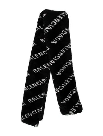 Pre-owned Balenciaga Printed Scarf W/ Tags In Black