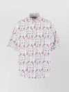 Balenciaga Printed Short Sleeve Shirt With Button-down Collar In White
