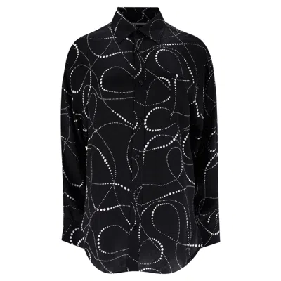 Pre-owned Balenciaga Printed Silk Shirt In Black
