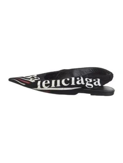 Pre-owned Balenciaga Printed Slingback Flats In Black