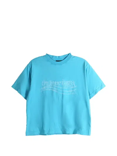 Balenciaga Printed T-shirt In Burgundy