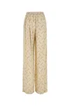 Balenciaga Women Printed Viscose Pyjama Pant In Lightbeigeblack