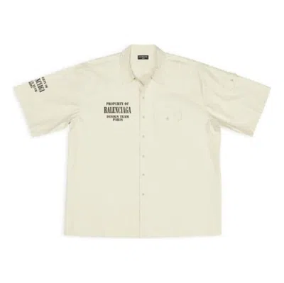 Balenciaga Property Pocket Shirt 'beige' In Neutral
