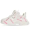 Balenciaga (ps)  Triple S Logotype Sneaker 'white And Pink Technical Material' In Neutral