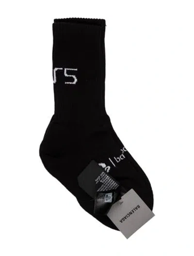 Pre-owned Balenciaga Ps5 Logo Ribbed Socks. W/tags In Black